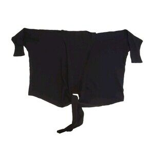 NWOT Hackwith Design House Women's XS Wrap Cardigan Black Ribbed Boho Minimal